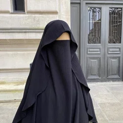 Chal de oración liso para mujer, bufanda instantánea, Hijab, ropa grande de una sola capa, pañuelo musulmán Abaya negro