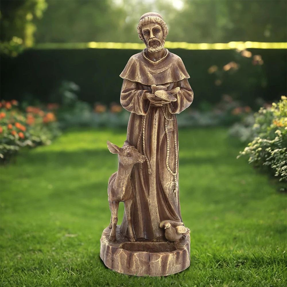 

Outdoor Garden Saint Francis Garden Figure, Saint Francis Outdoor Sculpture for Garden Patio Yard Courtyard Decor