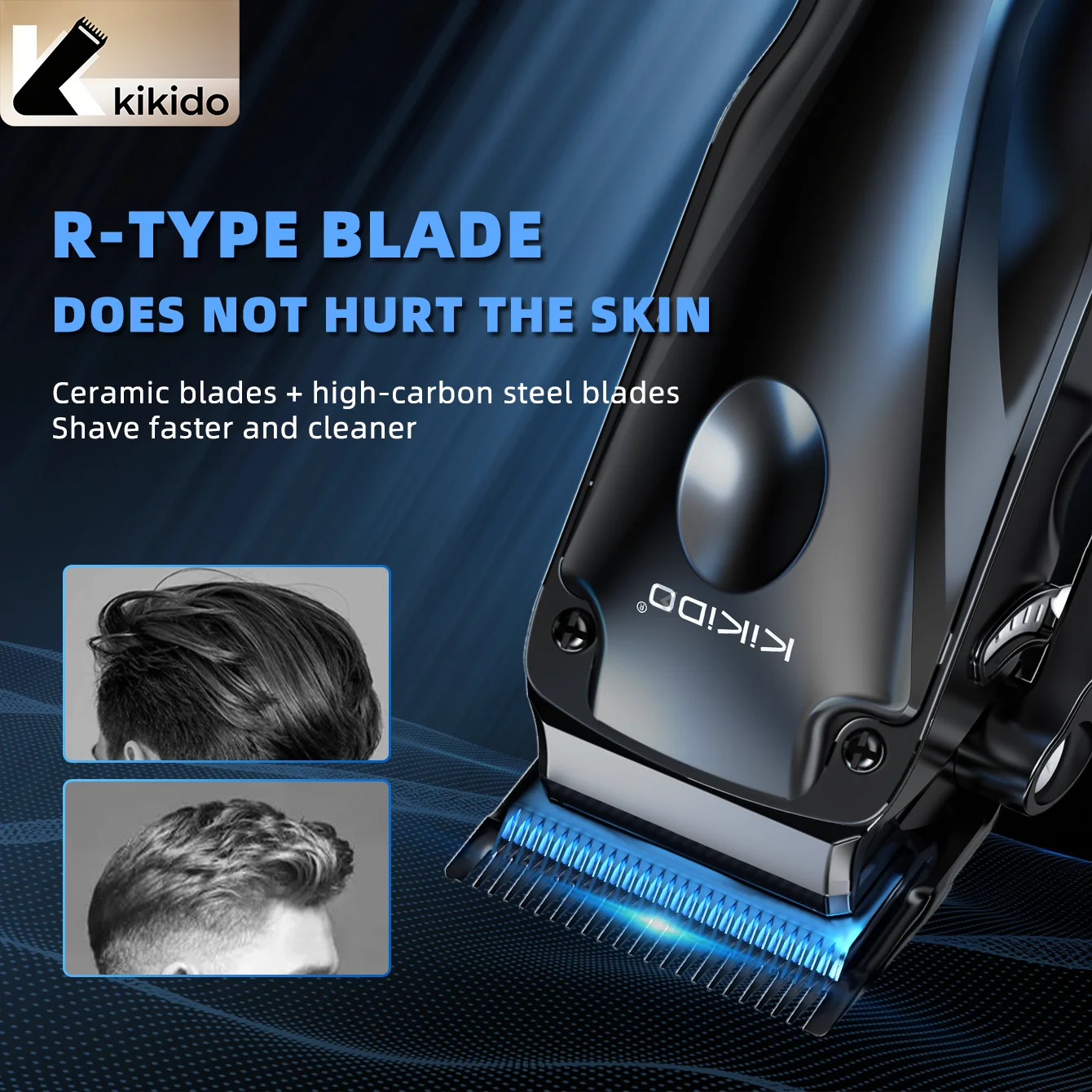 KIKIDO مشابك شعر احترافية 75000 دورة في الدقيقة آلة قص الشعر محرك قوي مشابك كهربائية R-نوع شفرة مقص الشعر الرجال #3