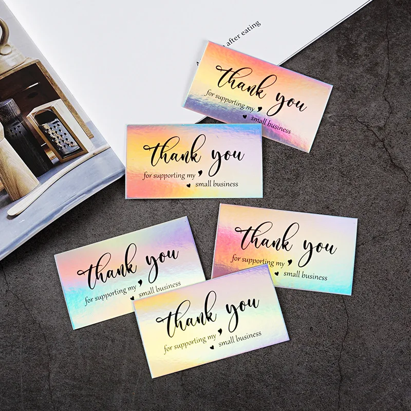 

Laser Thank-you Card Creative Hang Tag Greeting Card, Hot Stamping English Birthday Card Message Card