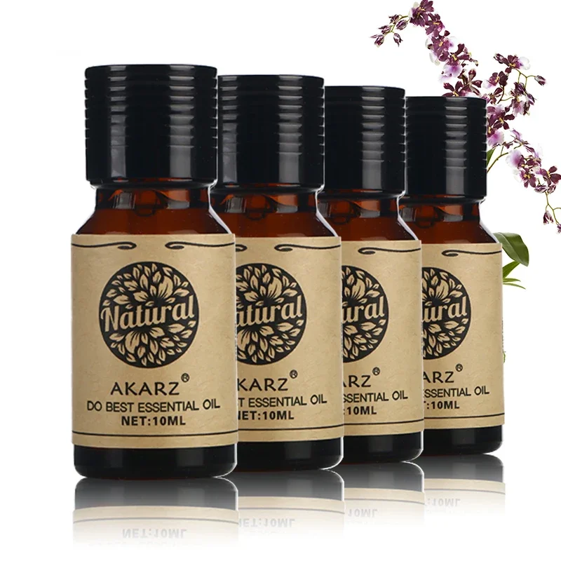 

AKARZ Skin Care Essential Oil Set - Nourish Your Skin with Properties of Jasmine, Peppermint, Helichrysum, Eucalyptus - 10ml*4