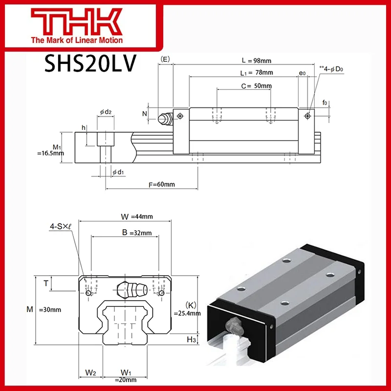 Deslizador de carril de guía lineal THK, carro de bloque Original, SHS20LV, SHS 20LV, SHS20, SHS20LVSS, SHS20LVUU, SHS20LV1SS, SHS20LV1UU, GK