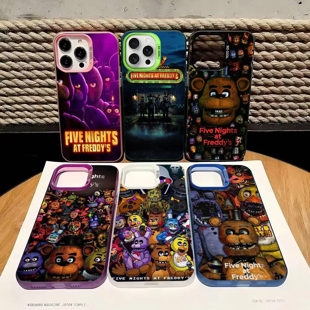 Image of Amine Fnaf Fives-Nights-At-Freddys Handyhülle für iPhone 16, 15, 14, 13, 12, 11, Pro Max, matt, stoßfest, Rückseite, Anti-Fall, matte Abdeckung