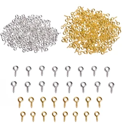 200/100pcs 8mm Screw Sheep Eyes Nails Small Eye Pins Pendant Bracelet Earrings Necklace DIY Jewelry Making Accessories