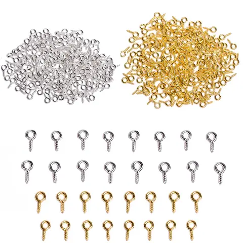 200/100pcs 8mm 나사 양 눈 손톱 작은 눈 핀 펜던트 팔찌 귀걸이 목걸이 DIY 쥬얼리 액세서리 만들기