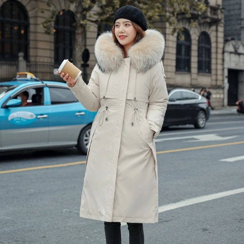 2025 New Plus Velvet Cotton Coat Women Winter Large Fur Collar Detachable Lining Cotton Coat Women Winter Warm Thicken Parkas - Image 5
