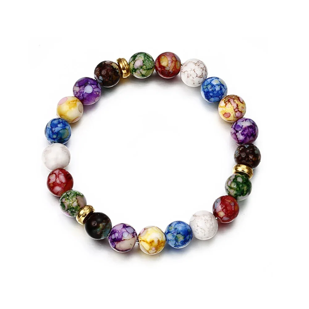 FSUNION New 7 Chakra Reiki Healing Stone Bracelet Yoga Balance Energy Beads Volcanic   Bangle for Women Men Jewelry Steampunk