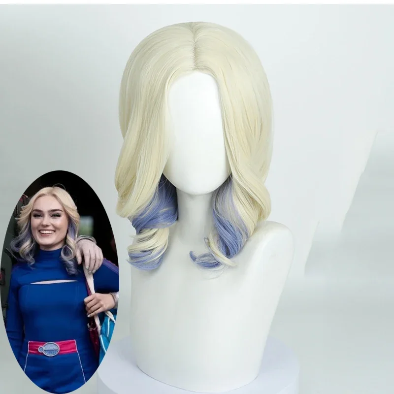 Perruque de Cosplay du film Zombies 4 Dawn Of The Vampires Addison pour femmes, cheveux bleu doré, perruque synthétique résistante à la chaleur, accessoire d'halloween