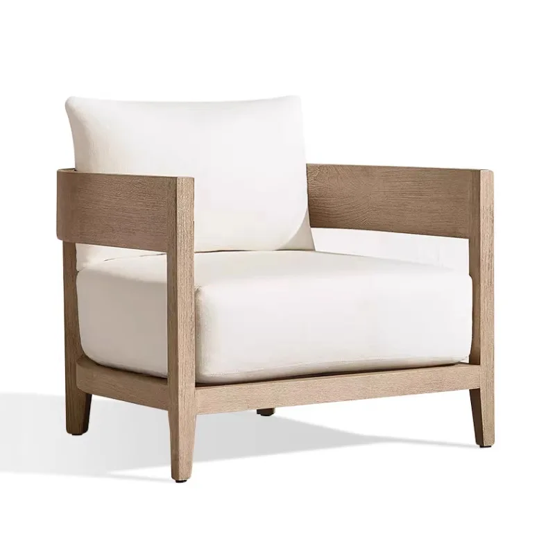 

Outdoor Sofa Set Courtyard Garden Terrace Solid Teak Lounge Chair