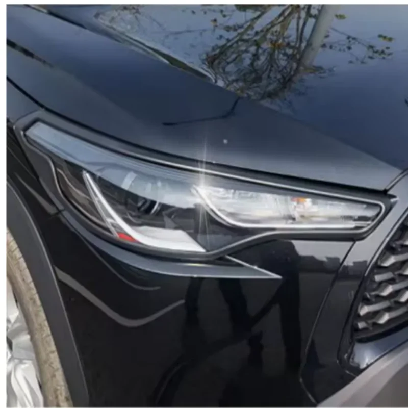IOSN ABS Plastic Car Headlight Eyebrow Frame Trim For Toyota Corolla Cross XG10 2020-2024 Decoration Cover Exterior Accessories