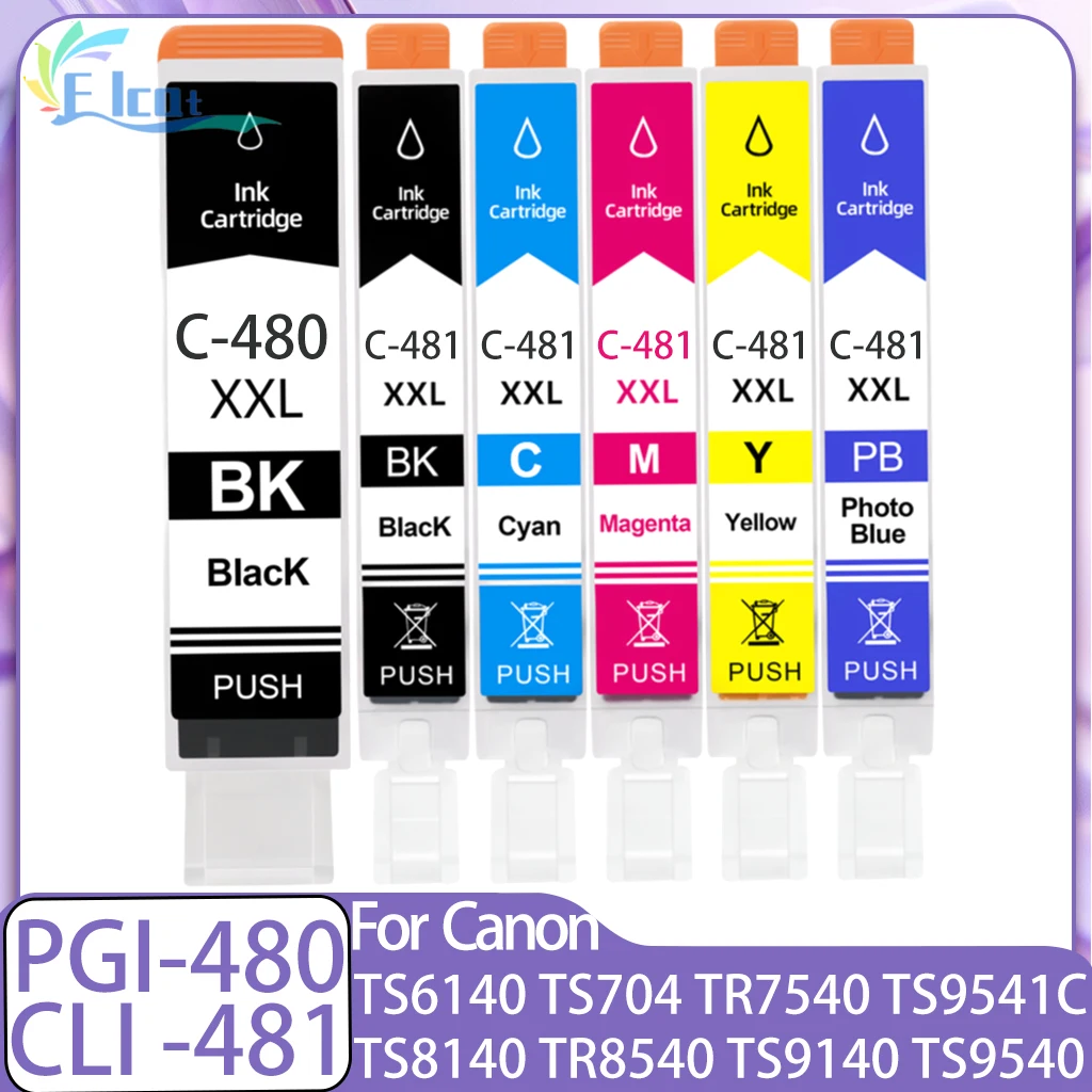 

PGI-480 CLI-481 PGI480 CLI481 картридж 480XXL, совместимый для принтера Canon PIXMA TS6140 TS704 TR7540 TS8140 TR8540 TS9140