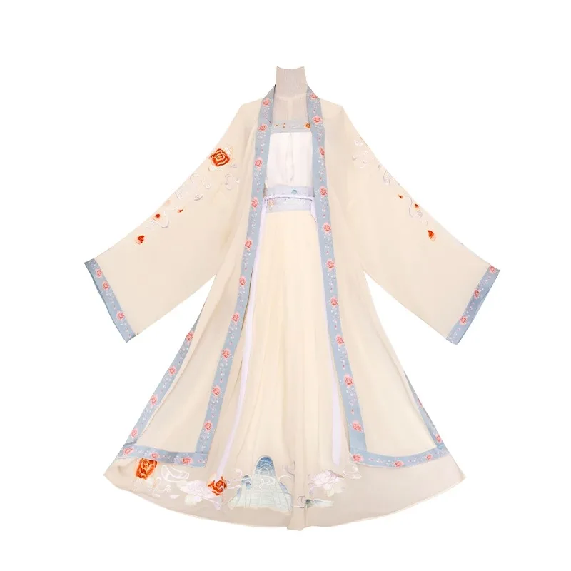 Chinese Originele Hanfu Song Dynastie Driedelige Geborduurde Taille Rok Dagelijkse Lente En Zomer Dameskleding