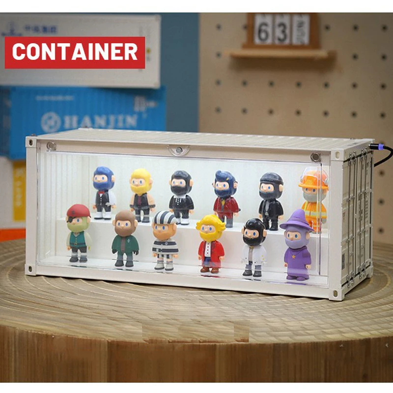 Large Container show Box with Lights Large Dustproof Box for Blind Box Action Figures Model Dolls Collectibles Display Box Gifts