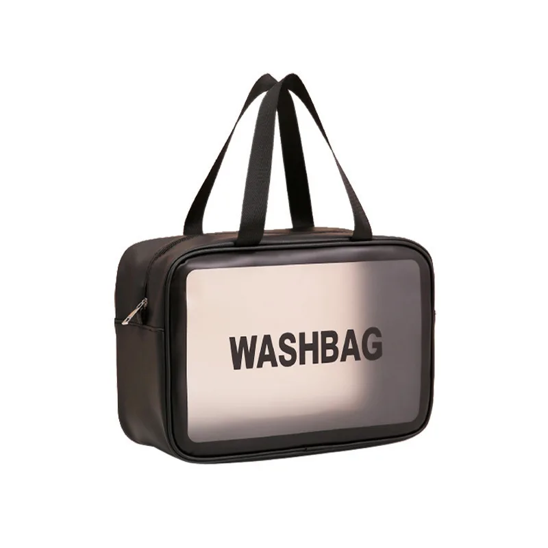 Bolsa de Cosméticos Impermeable Transparente de PVC de una Sola Capa HOMEFISH, Bolsa de Maquillaje de Viaje Portátil de Gran Capacidad a Prueba de Polvo