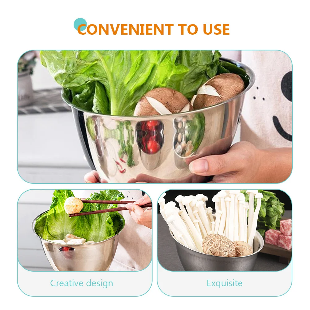

Premium Stainless Steel Angled Multi-Function Kitchen Supply Large Capacity Salad Lettuce Serving Restaurant Household Bowl