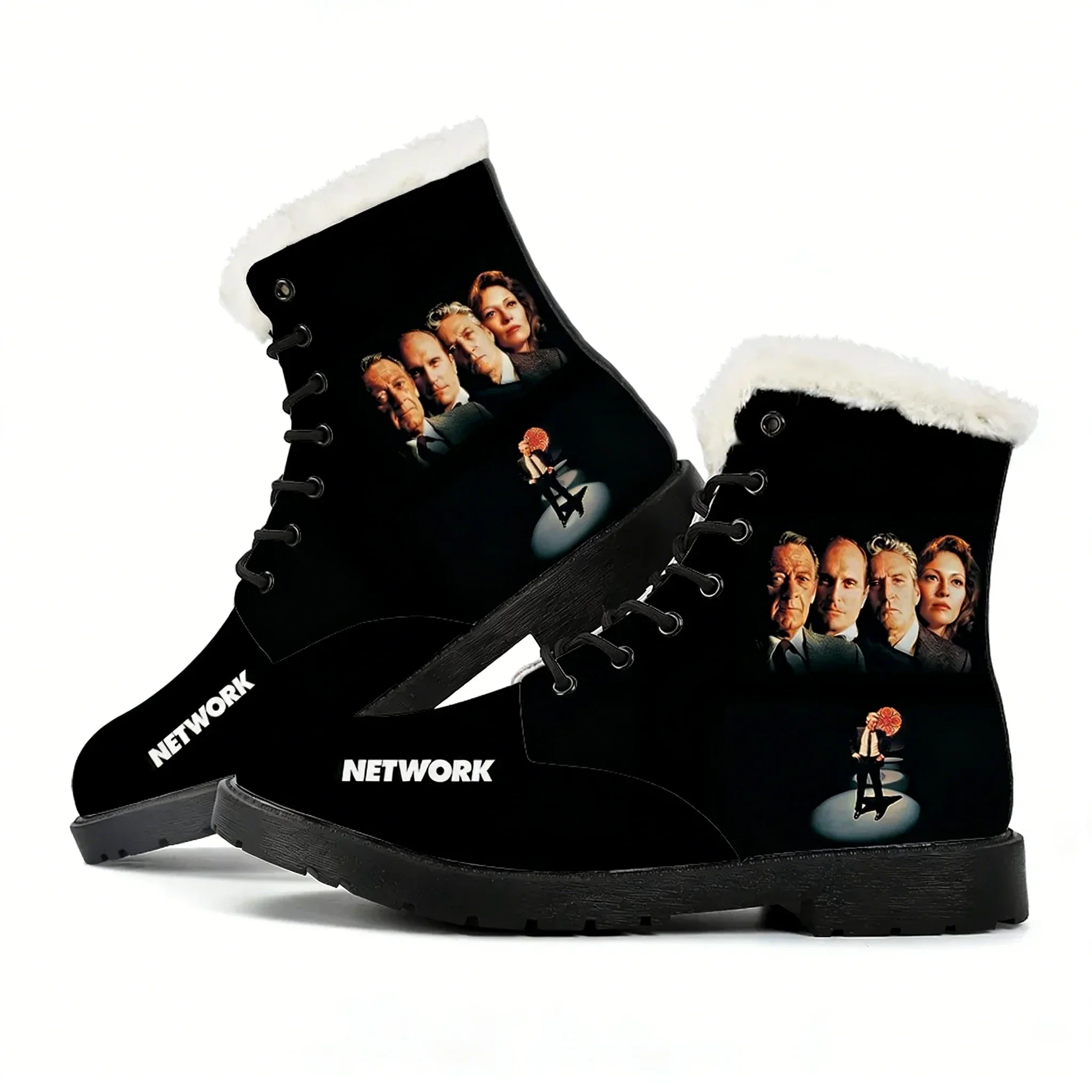 

Network Plush Boot Men Women Teenager Casual Shoe Outdoor Warm Boot High Quality Personalized Fashion Pattern Custom Made Shoes