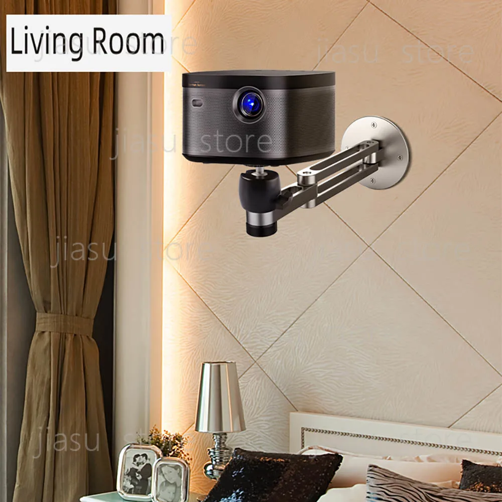 

Подставка для проектора Yinzam: Прочный настенный кронштейн из алюминиевого сплава с регулировкой 26 см для универсальных винтовых отверстий 1/4 дюйма, до 6 кг