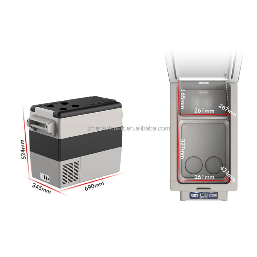 Suv Portable Mini Dc 12V 24V Automotive 55L Litre Camper Auto Fridge Freezer Refrigerator Compressor Rv Cooler For Travel