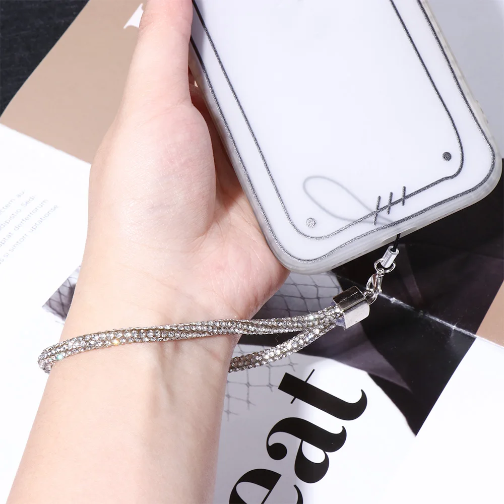 High-level Sense Anti-lost Lanyard Simple Delicate Mobile Phone Lanyard Luxury Shining Phone Wrist Chain