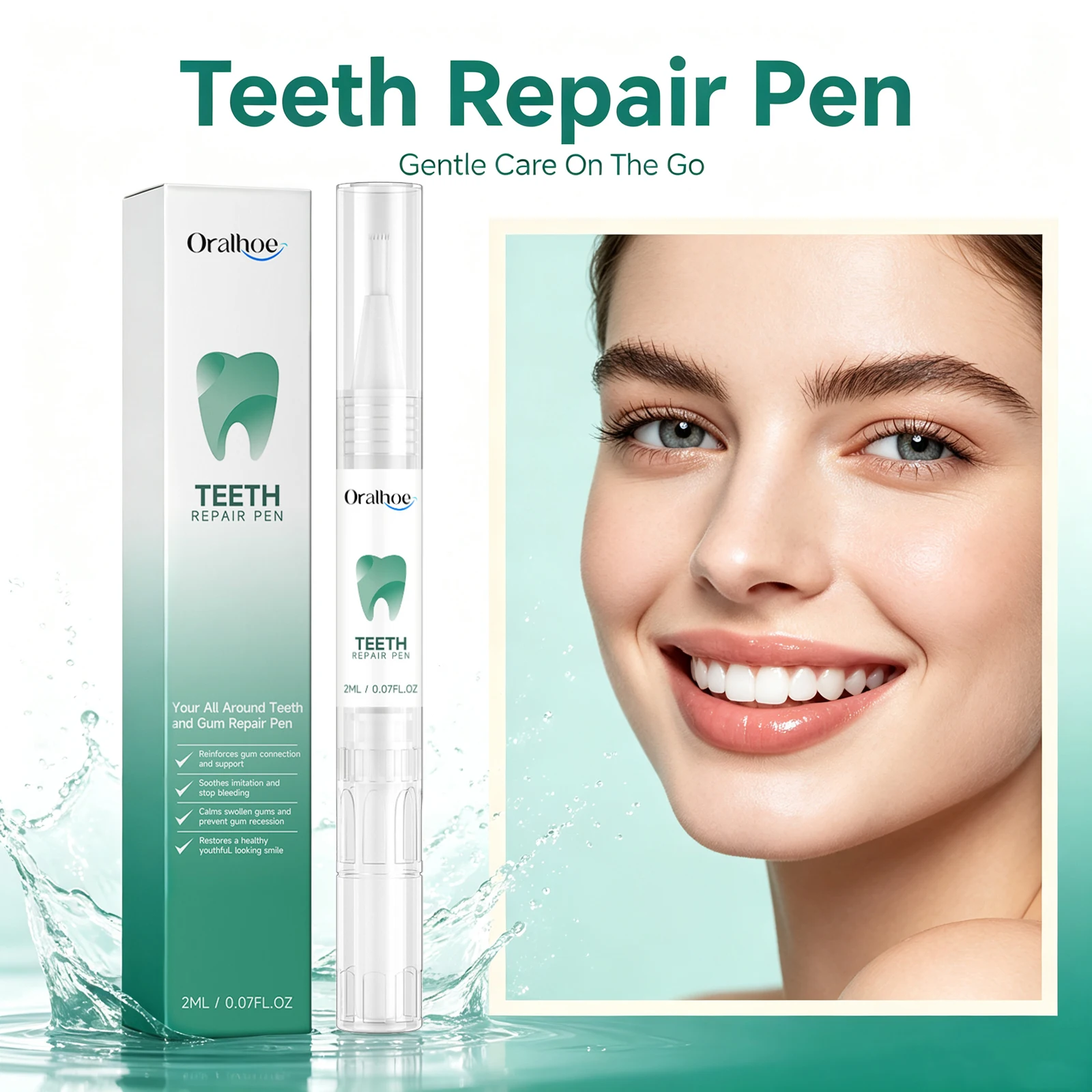 Hydroxyapatite Teeth Repair Pen Aloe Vera Soothe Sensitivity Fresh Breath Remove Stains Whitening Portable Teeth Cleaning Gel