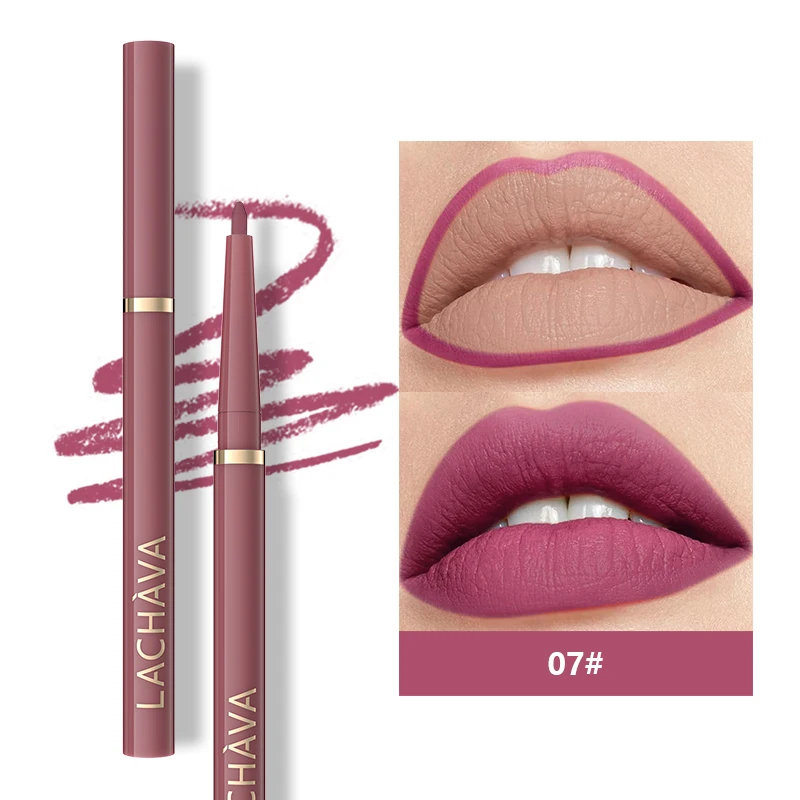 Matte Lip Liner: lápiz labial delicado resistente al agua de larga duración, aplicación suave retráctil, maquillaje natural, la mejor opción de regalo
