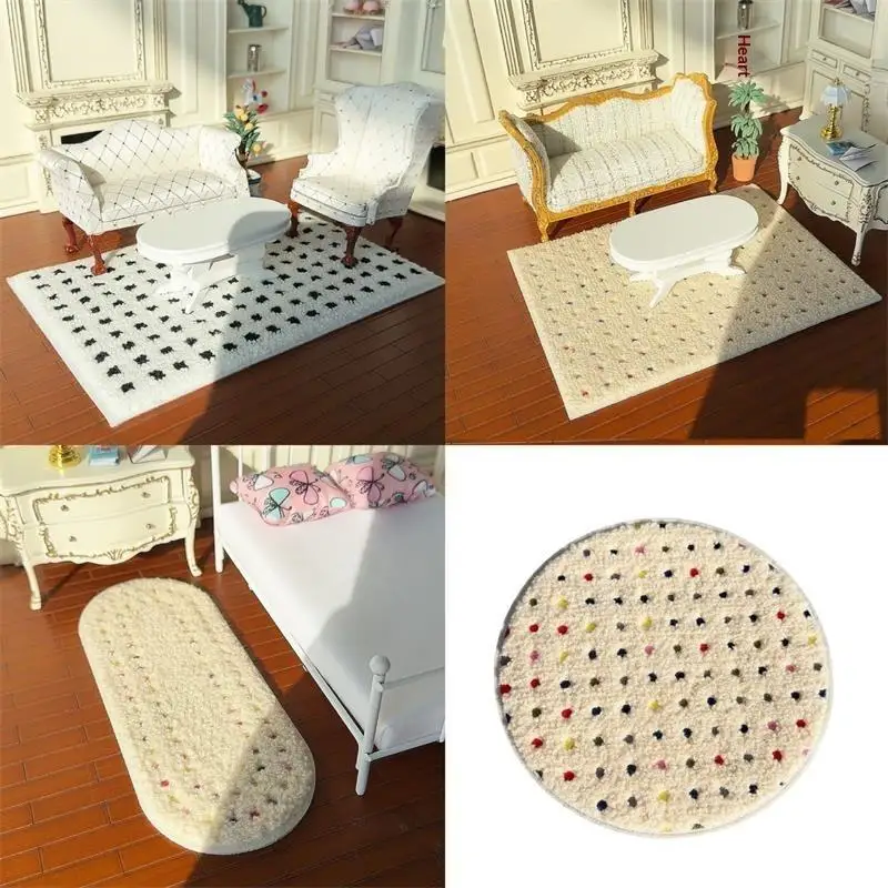 Tapete de Pelúcia Miniatura para Casa de Bonecas 1:12, Acessório de Fotografia, Brinquedos de Faz de Conta para Crianças, Decoração Miniatura para Casa de Bonecas, Presentes