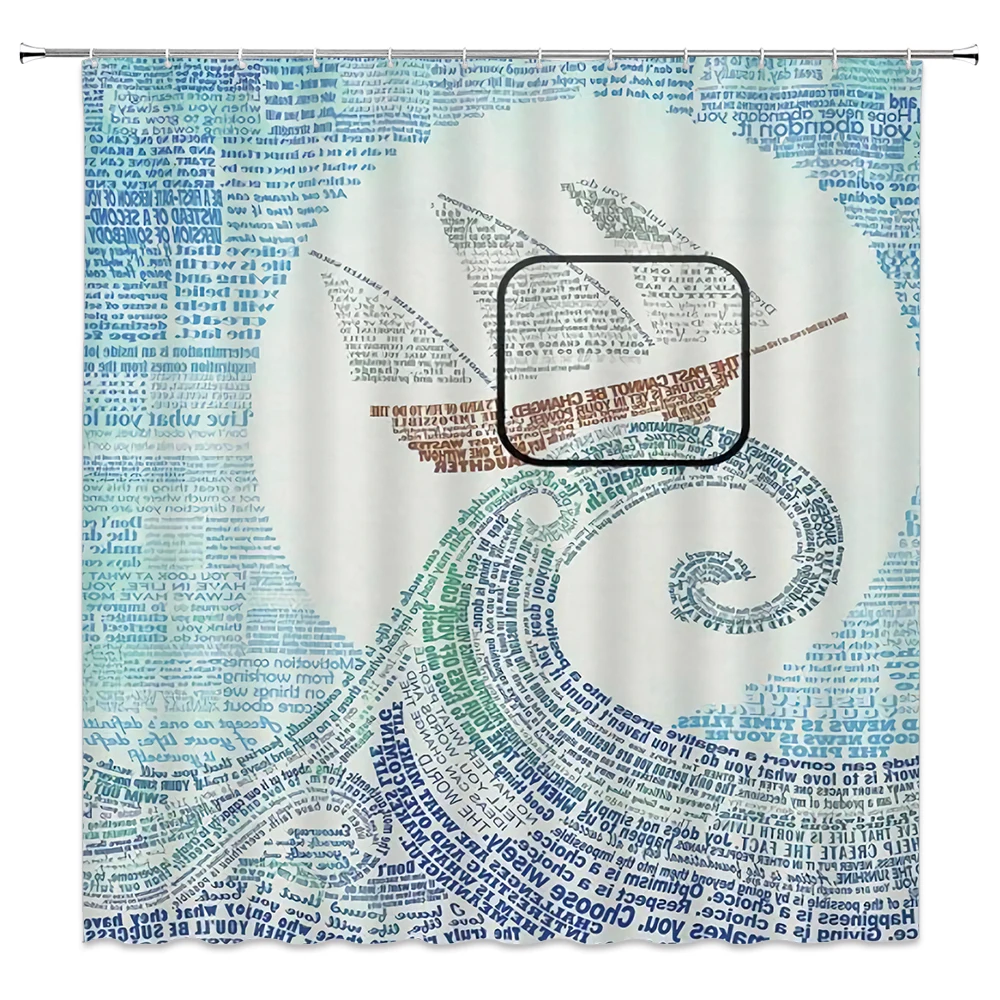 Personality Ocean Waves Pattern Fabric Shower Curtains for Bathroom Curtain with Hooks Waterproof Home Decoration Bathtub Screen