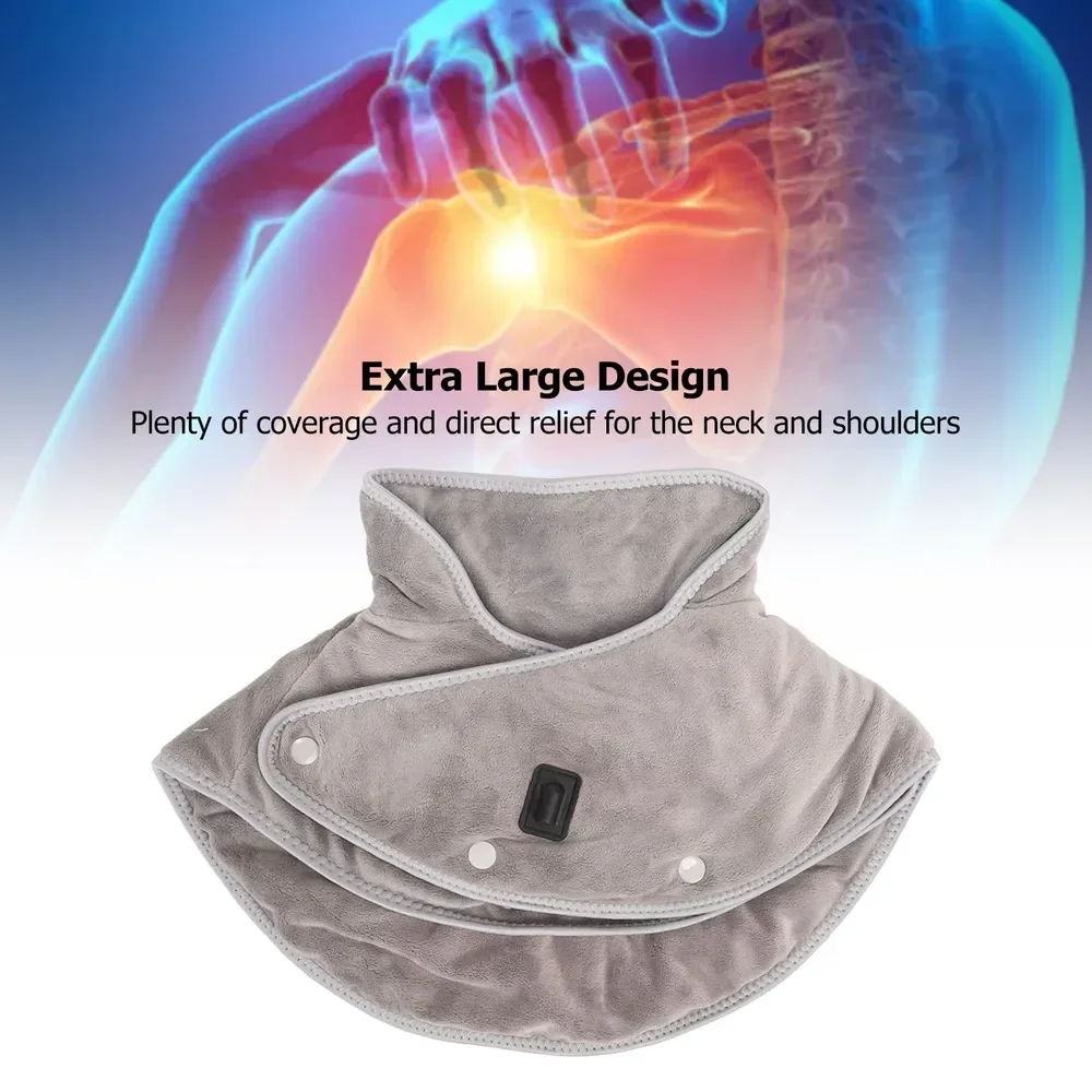 Electric Heating Shoulder Neck Pad Cervical Wrap Three Gear Thermal Compress Massager Vibration Shawl Warm Back Tool Relax Brace