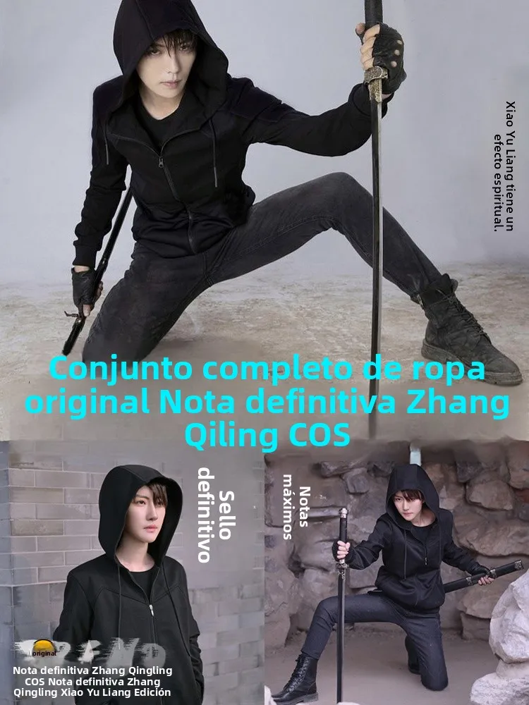 Thieftaker Note Xiaoyu Liang - Conjunto cleto de suda con capucha para cosplay c Zhang Qilin Ghost King para fiesta...
