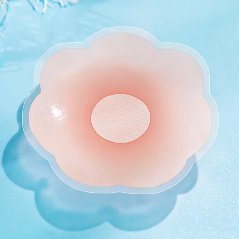 2Pieces/Set Of Circular Flower Shaped Women'S Silicone Pull-Up Chest Patch Ultra-Thin Anti Convex Solid Adhesive New Reusable image 6