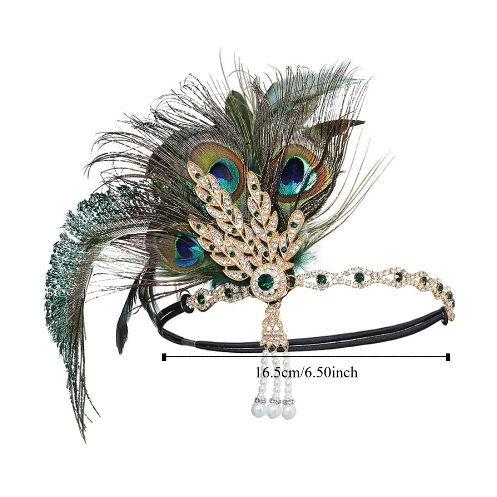 العصرية خمر ريشة عقال أنيقة الماس حفلة تنكرية رباط شعر ماكياج حفلة 1920s تأثيري فستان أغطية الرأس غطاء الرأس الزفاف