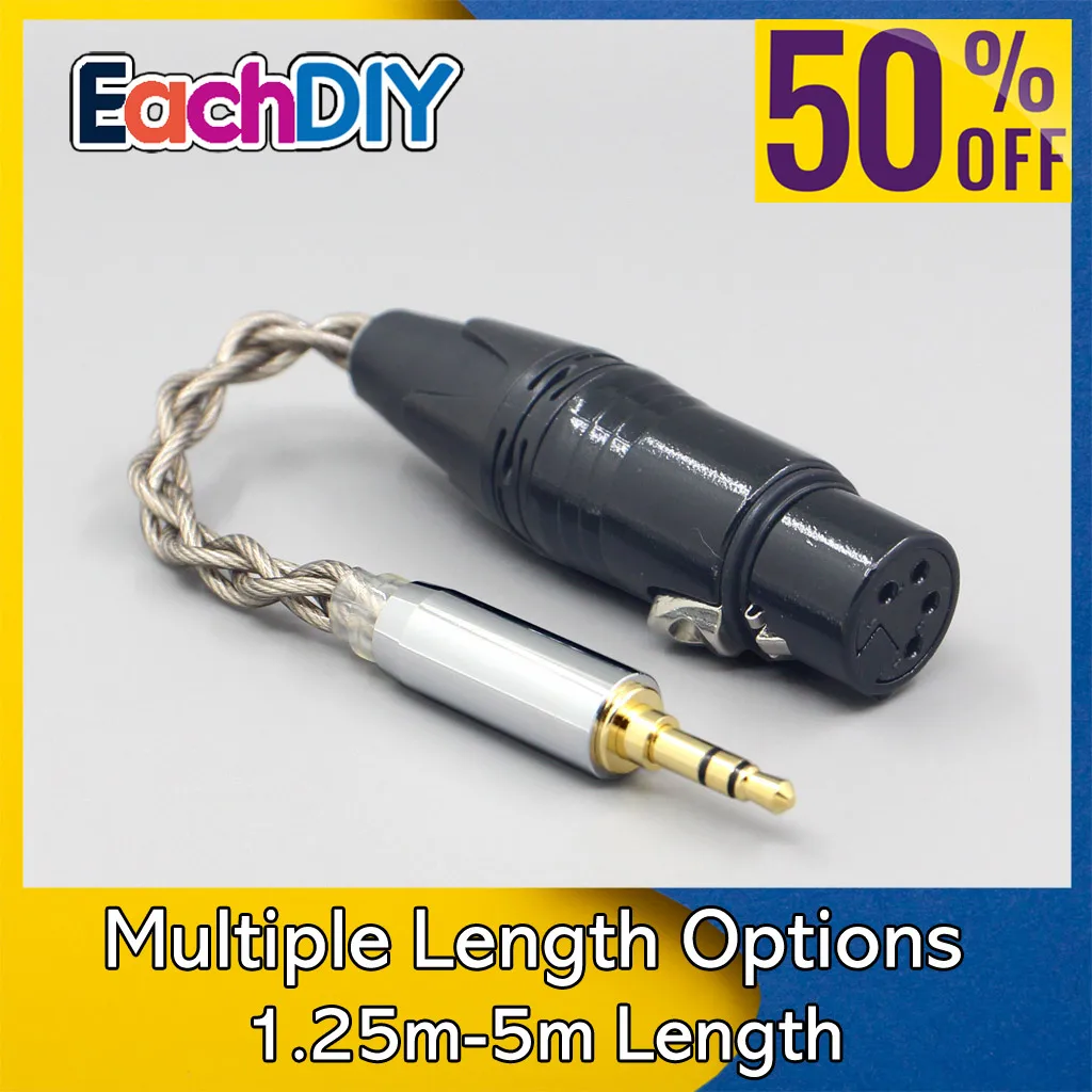 99-純銀-グラフェン銀メッキシールドイヤホンケーブル-35mm-25mm-44mm-65mm-xlr-4極メス-ifi-dac-ln007968対応