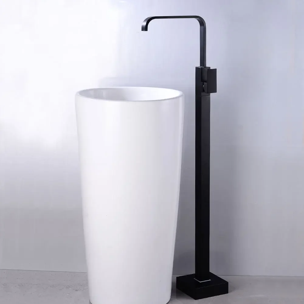 

Напольная ванная комната, черная высокая раковина, смеситель для холодной и горячей воды, смеситель для раковины с одной ручкой