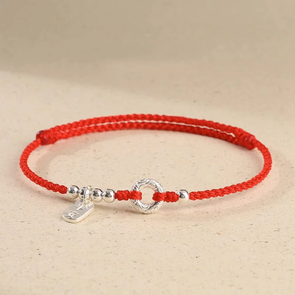 Chinese Lucky Buckle Red String Bracelet for Women Men Handwoven Kabbalah Protection Adjustable Simple Matching Bracelets