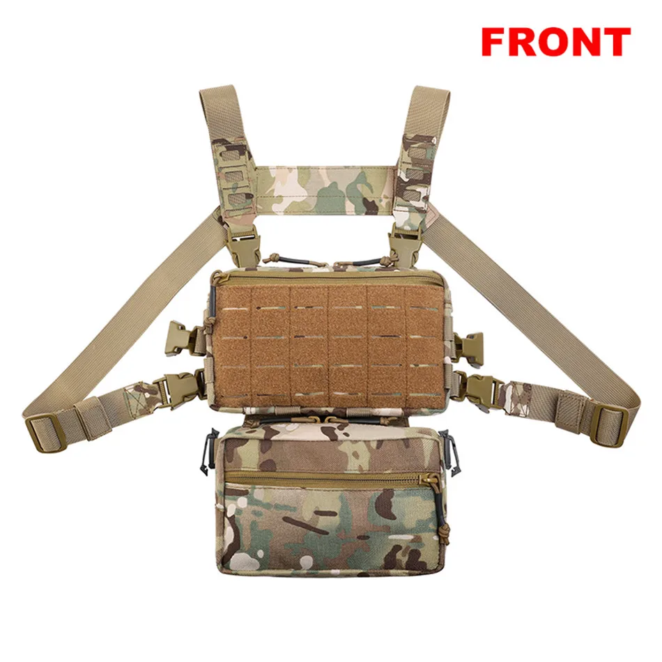 Outdoor Hiking Cycling Tactical Chest Bag MOLLE Functional Street Fashion Locomotive Vest Pack Camouflage Army Fan CS Equipment