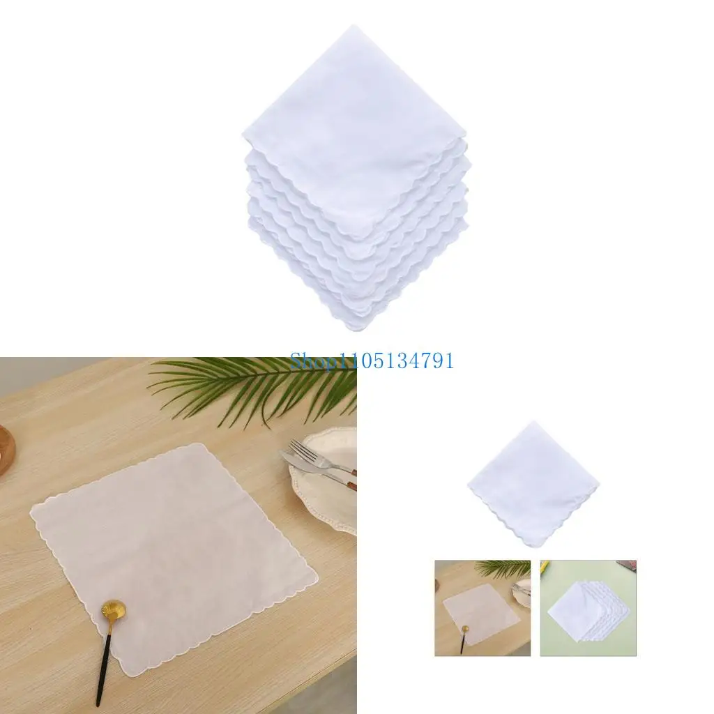 98 كم 30 × 30 سم الرجال نساء مناديل القطن الصلبة البيضاء الصلبة جيب مربع المناشف DIY اللوحة مناديل للمرأة