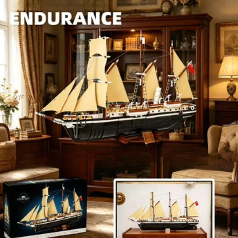 

Bandai 10335 Classic Explorer Sailboat Brick Set Household Party Favor Casual Gathering Present Toy compatible with LEGO bricks