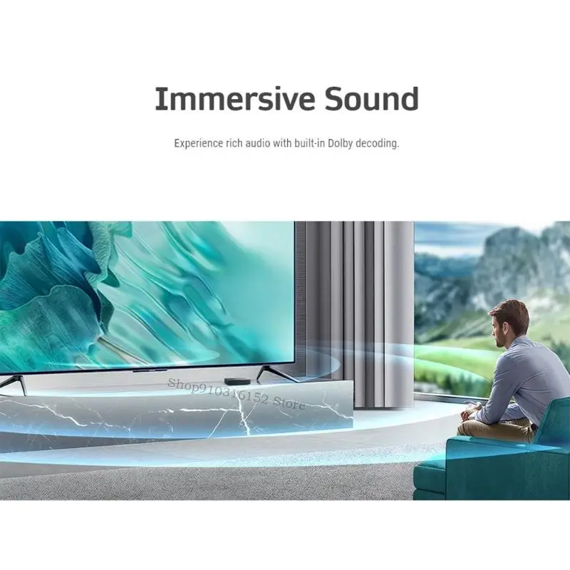 S905Y4B 2.4G WiFi Compatível com 4K Assistente Remoto Player Remoto Player Intelligent Top Box Streaming 2G 32G