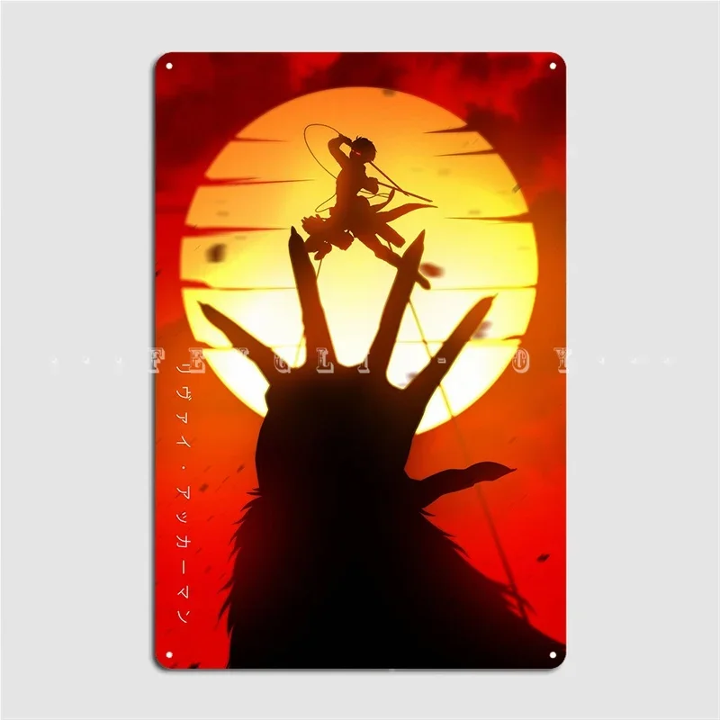 Levi Vs Beast Titan-placa de Metal, placas de carteles, carteles de estaño Vintage para fiesta y Club