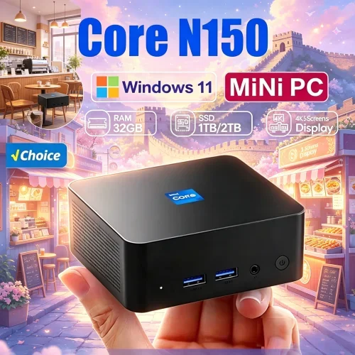 

2026 Equinoxial Core N150 MINI PC Windows 11 Pro Minute Elite Pocket Engine RAM 1TB 2TB SSD WIFI 6 BT5.2 4K HD Mini