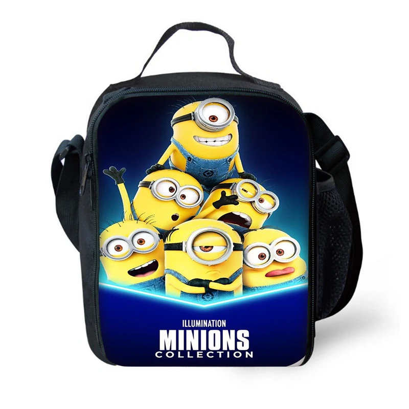 Lancheira isolada anime para crianças, bolsa de grande capacidade, refrigerador térmico reutilizável, lancheira para estudantes, meninos e meninas,