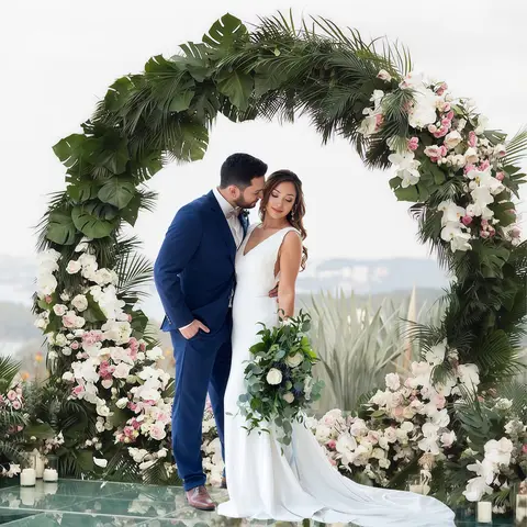 Metallcirkelstativ Bröllopsbåge Rund Ballongbåge Blomma Guld Bakgrundsbåge DIY Ram Födelsedagsfest Babyshower Dekoration 10 best sales ballongbåge - №9