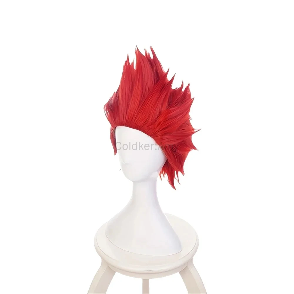 Peluca roja de anime para hombres Peluca de disfraz de cosplay de Kirishima Eijiro Sanji roja corta sintética para Halloween Navidad Día de Acción de Gracias
