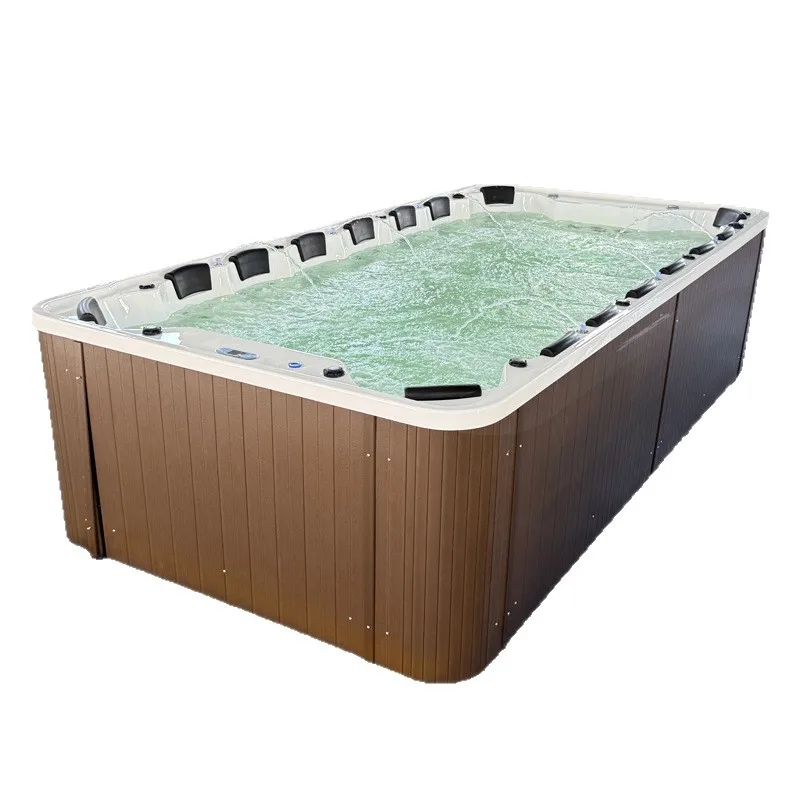 Acrylic outdoor bathtub, massage surfing heated integral swimming pool, large pool villa SPA soaking pool bathtub