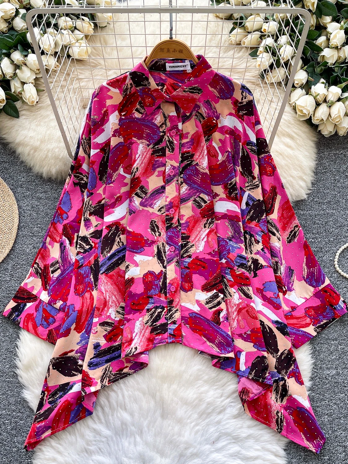 

Korean Sle Commuter Loose Long Sve Women's irt Breathable Skin-friendly Spring New Faion Print Open Cardigan Top