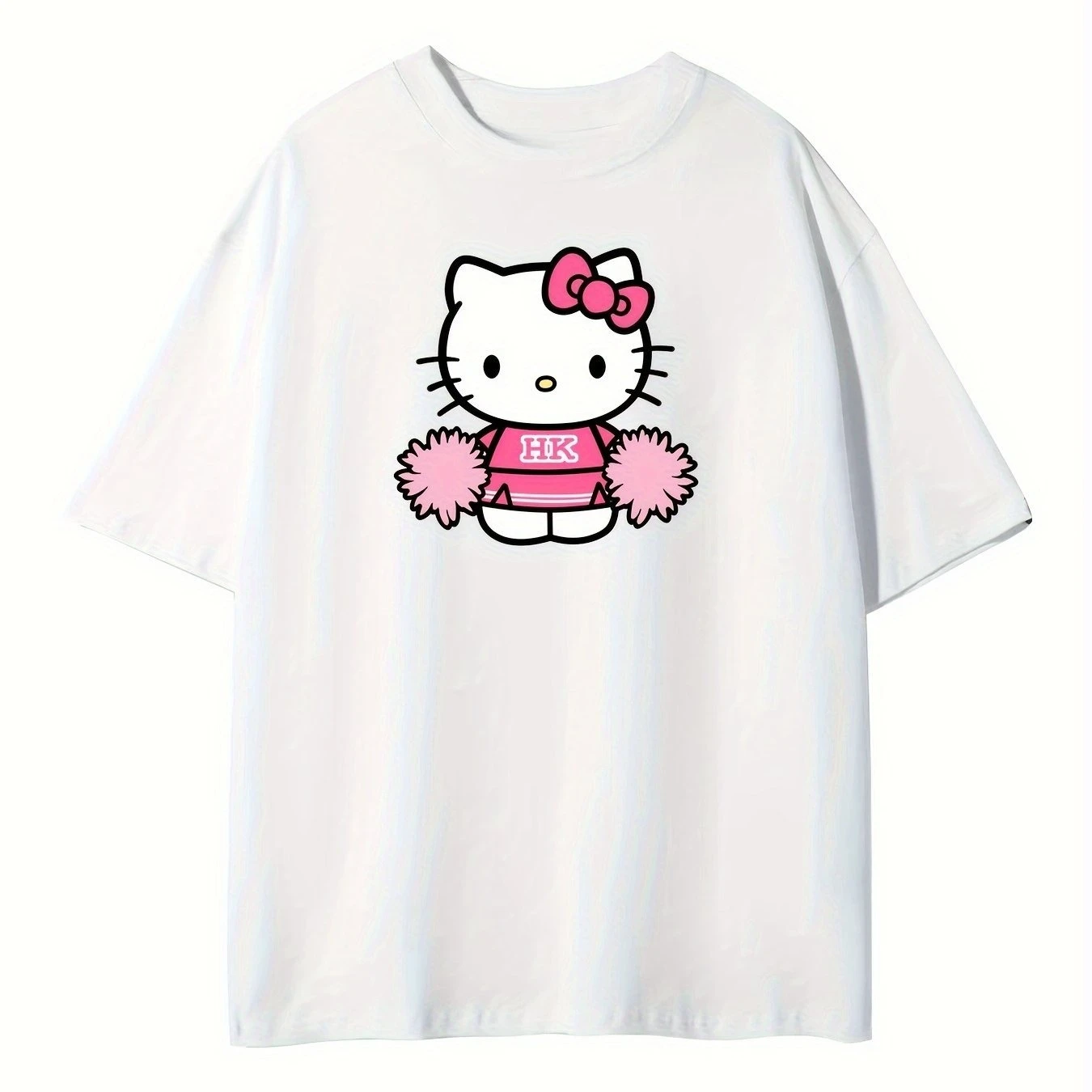 

Hello Kitty Graphic Printing Summer Autumn Winter Cotton Men's and Women's T-Shirts Short Sleeves Luxury Outdoor Sports Brand