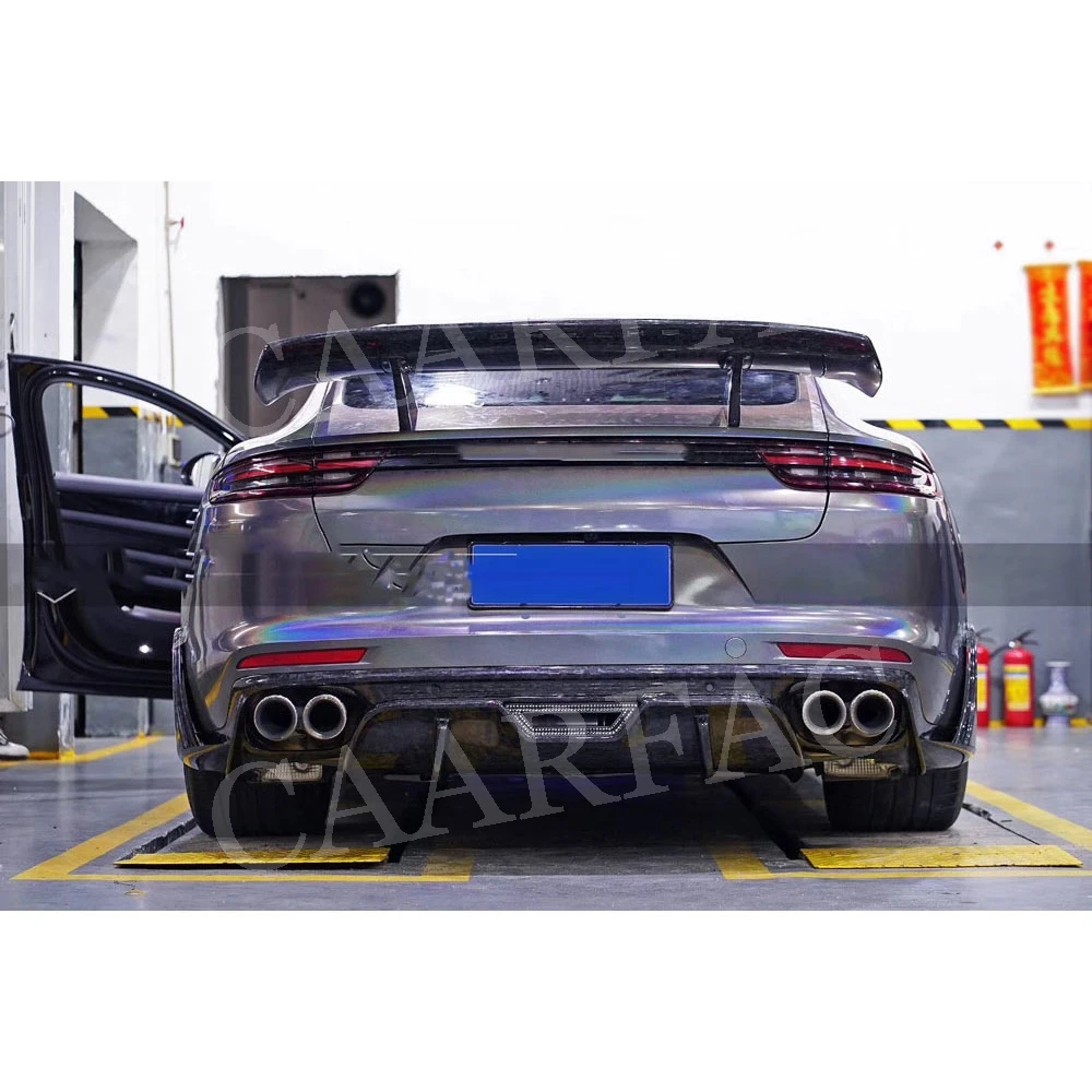 Dry Carbon Fiber Car Tail Rear Trunk Spoiler For Porsche Panamera 971 2017-2019 Forged Carbon GT Wings