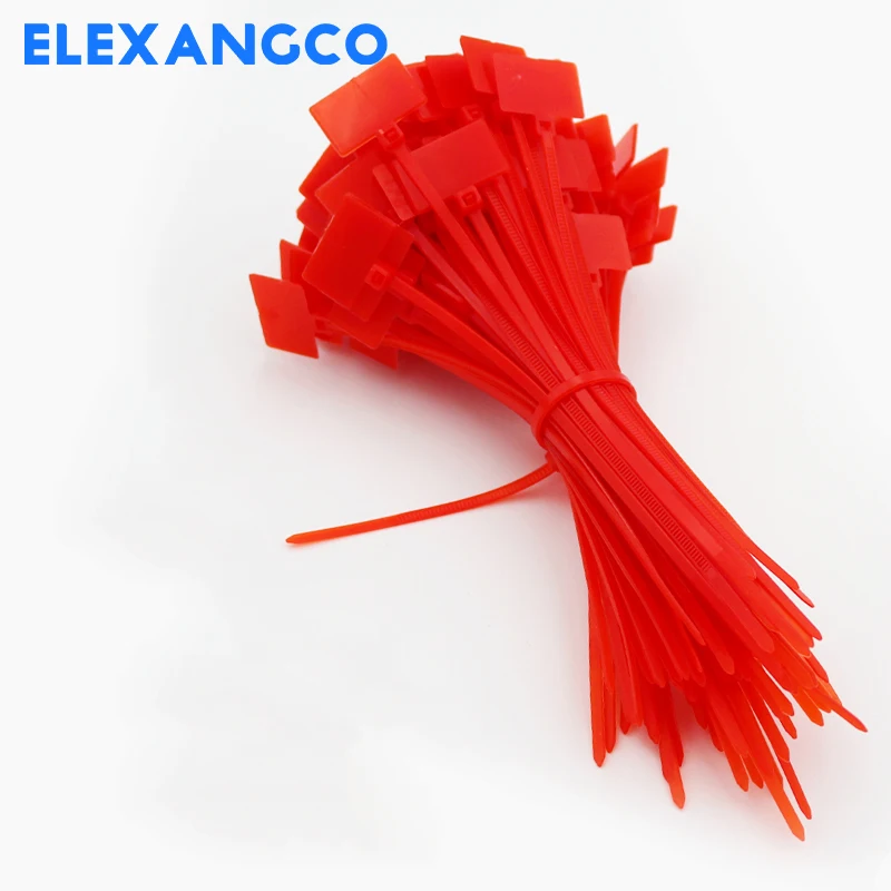 4*150mm Beschriftbare Nylon-Kabelbinder mit Etiketten, Gemischte Farben 100 Stück/Beutel Selbstsichernde Kabelmarkierer für Kabelmanagement – Detail 8