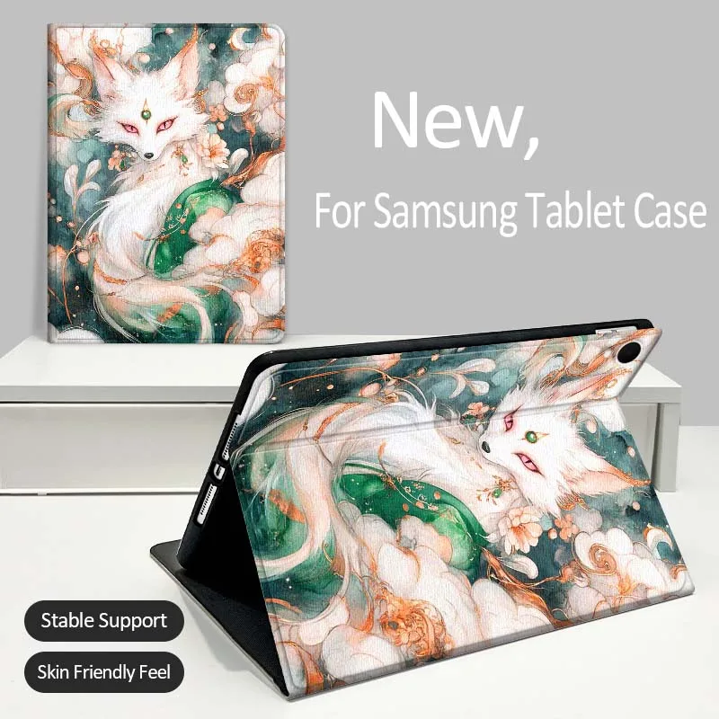 

Cartoon White Fox Art Tablet Case For Samsung Galaxy Tab A A7 A8 A9 A11 S6 S11 Lite Plus 10.1 10.4 10.5 Inch 2022 2025