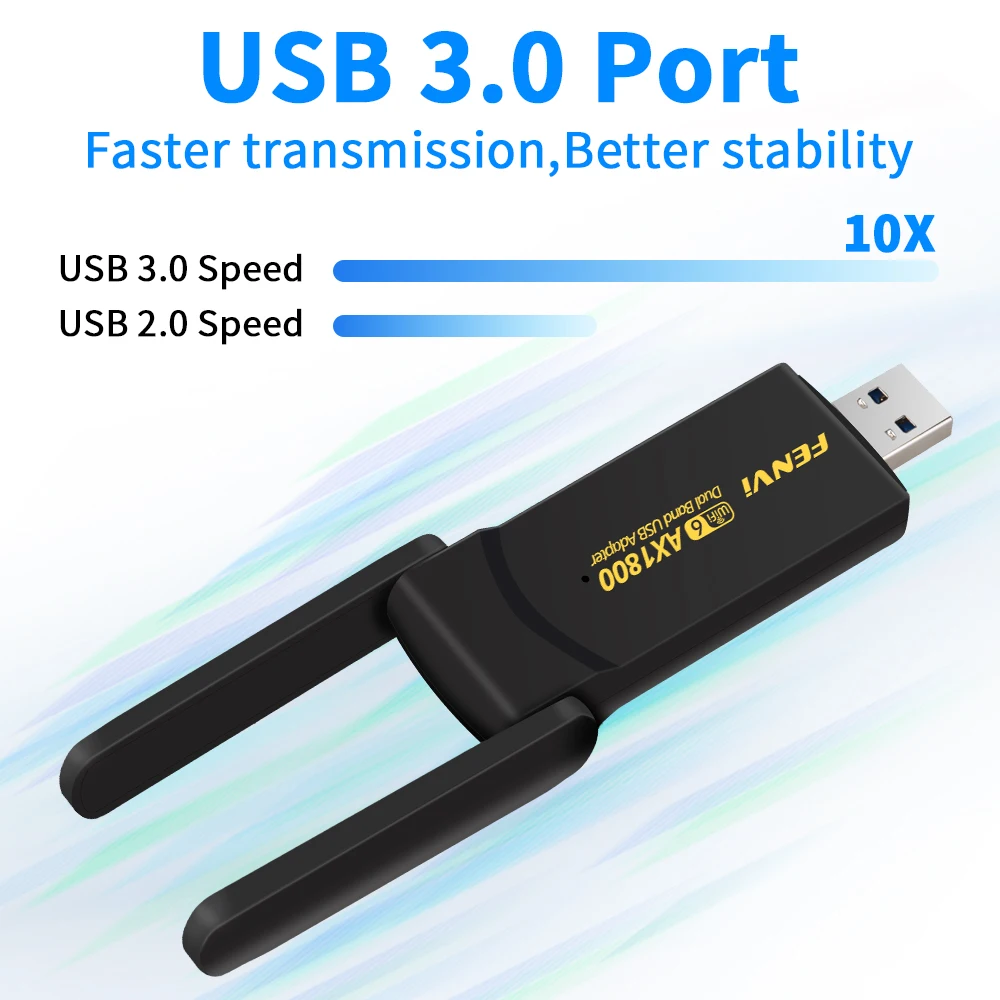 fenvi WiFi 6 AX1800 USB 3.0 Adapter Dual Band 2.4G/5Ghz USB Receiver Dongle Wifi Network Card Antenna Wireless For PC Laptop